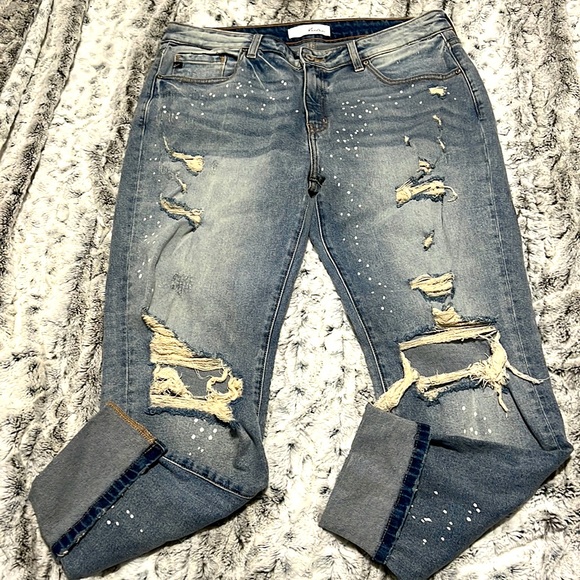 KanCan Denim - KanCan Pant Splatter Boyfriend Fit Jeans Size 13/30